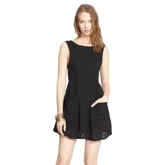 Loft Women’s Mini Sleeveless Dress Colour Black w/Back Zipper Pleated Skirt Sz 4 - Picture 1 of 10